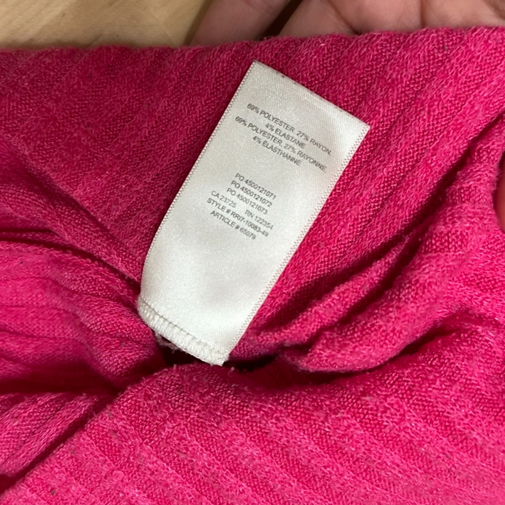 Aritzia Wilfred Free Rudko Pink Ribbed Knit Long Sleeve Top Women’s | XS, XXS - Picture 6 of 7